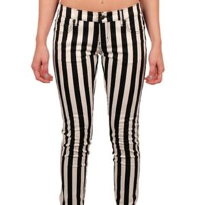 TRIPP black and white stripes beetlejuice pants